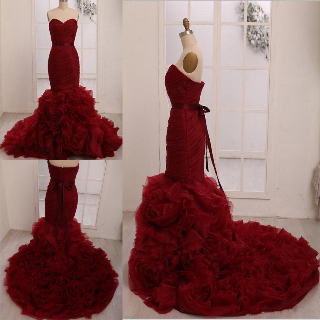 burgundy and silver wedding dresses