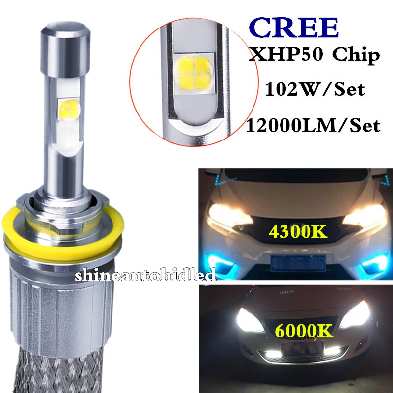 

H1 H3 H4 H7 H11 9005 9006 9012 H13 CREE CAR LED Headlight bulbs 104W 12000LM kits Auto lighting headlamp 4300K 6000K fog