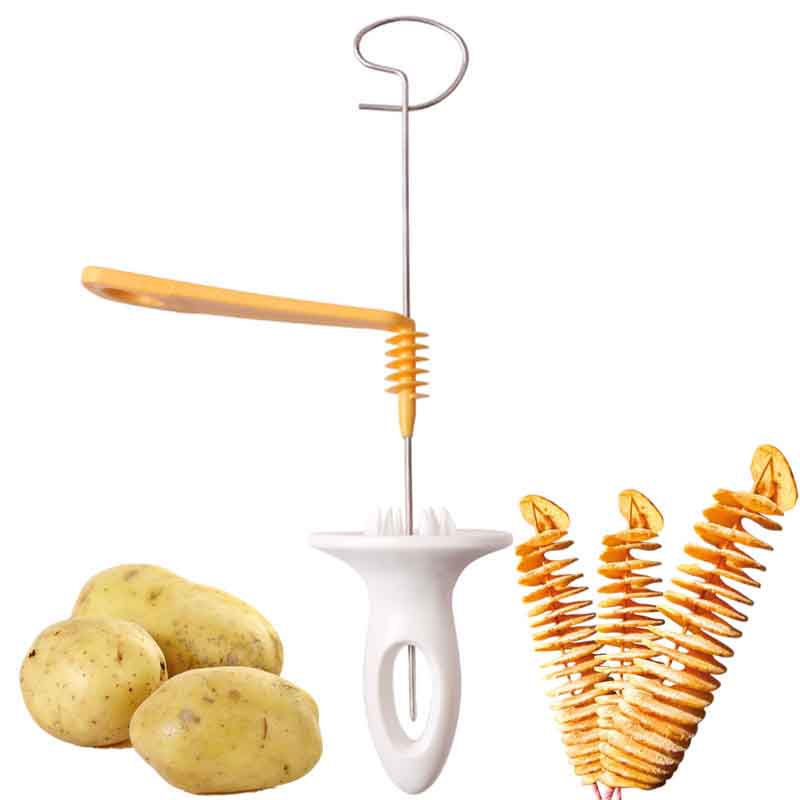 

Creative 3 string Rotate Potato Slicer Stainless Steel Plastic Twisted Potato Slice Cutter Spiral DIY Manual Funny DEC331