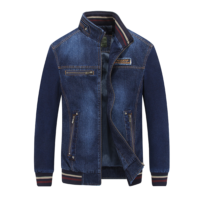 Vente en gros- 2017 Nouvelle mode Denim Veste Men Streetwear Stand Collier Coup de fermeture Spring Spring Automne Hommes Veste Jaqueta Jeans Mas