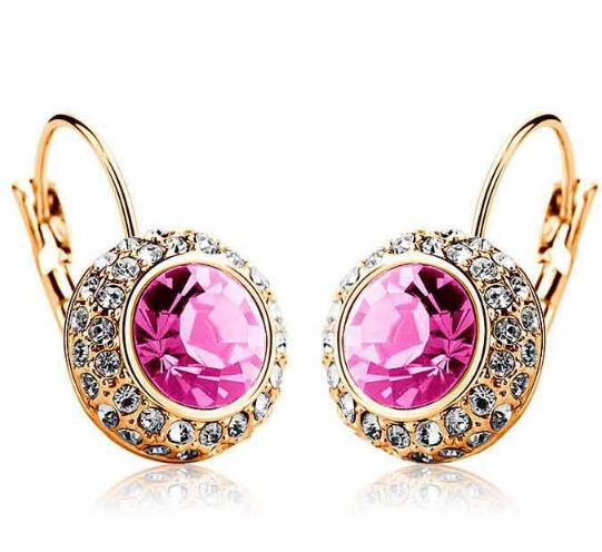 

Dangle Earings Full Rhinestone Diamond Earrings 925 Silver Pated Crystal Stud Earrings Trend Jewelry for Women Lady Christmas Gift