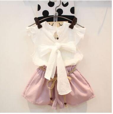 

Girls clothes Baby Girl short pants sets Sleeveless White T-shirt sets Girls fashions Wholesale Kids clothes Girl clothing set 2017 HM 035, As picture