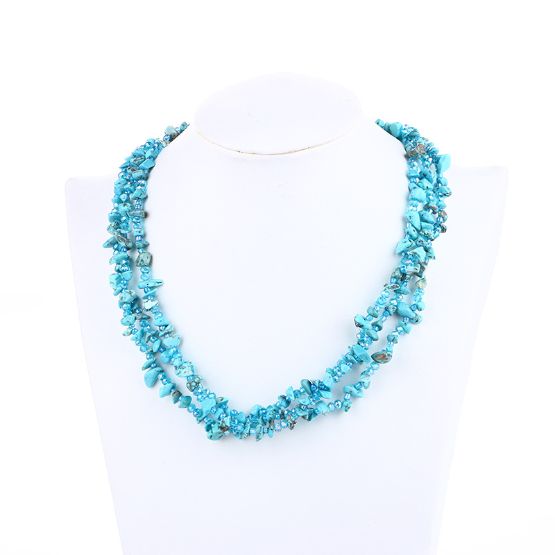 

great Pendants Necklace Colorful Irregular gravel beads Necklace Short Choker Natural stone beads natural stone jewelry statement necklaces