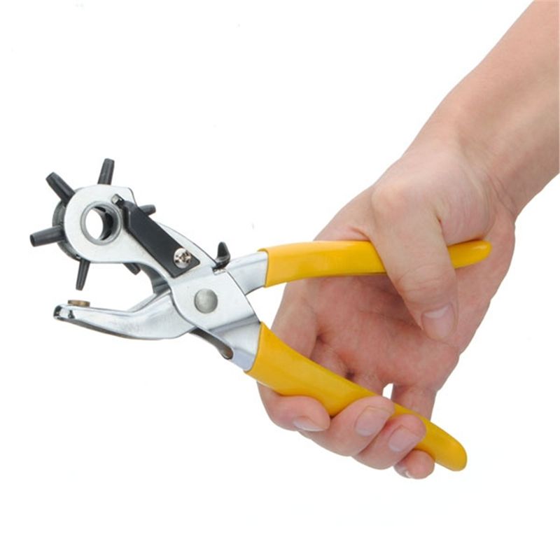 

6 Size Revolving Leather Strap Watch for Band Belt Hole Punch Hand Plier Tools
