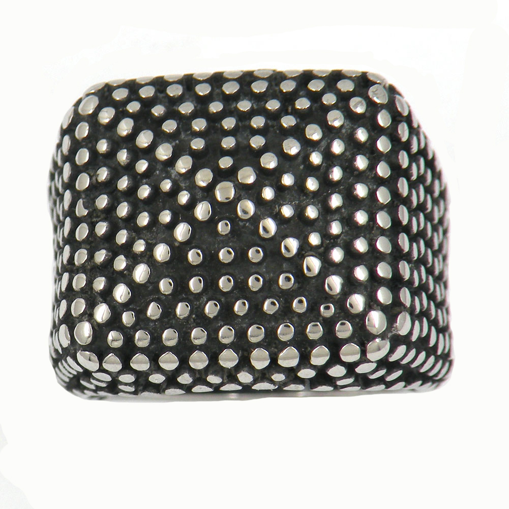 

FANSSTEEL STAINLESS STEEL mens or womens PUNK VINTAGE TRIBAL fashion ring TRIANGLE DOT CONE SIGNET RING GIFT 13W27, Silver