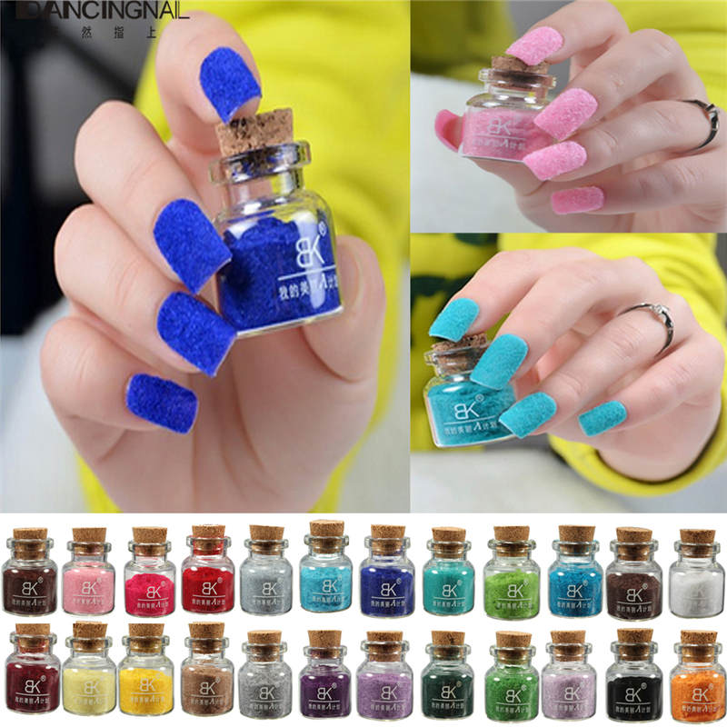 

Wholesale- Pro Fashion 24 Colors Nail Art Polish Velvet Flocking Dust Powder Design Set Nails DIY Decoration Tools Tips Free Shipping, As pic