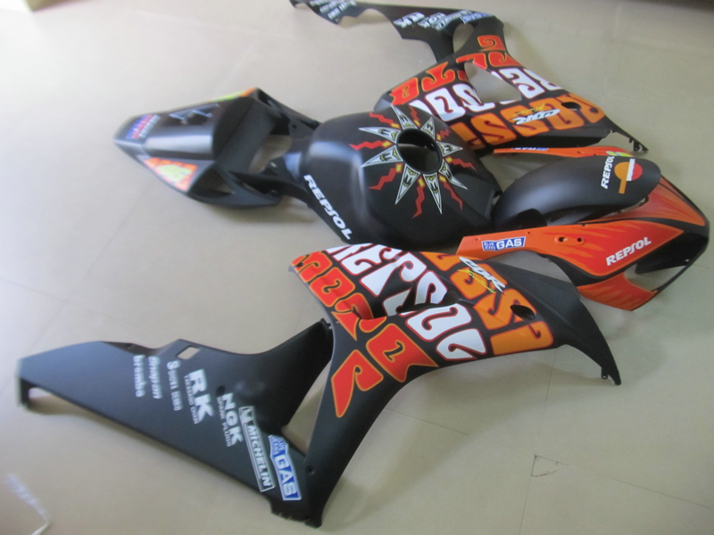 

Injection molding ABS plastic fairing kit for HONDA CBR1000RR 06 07 black red fairings set CBR1000RR 2006 2007 OT10, Same as the picture shows