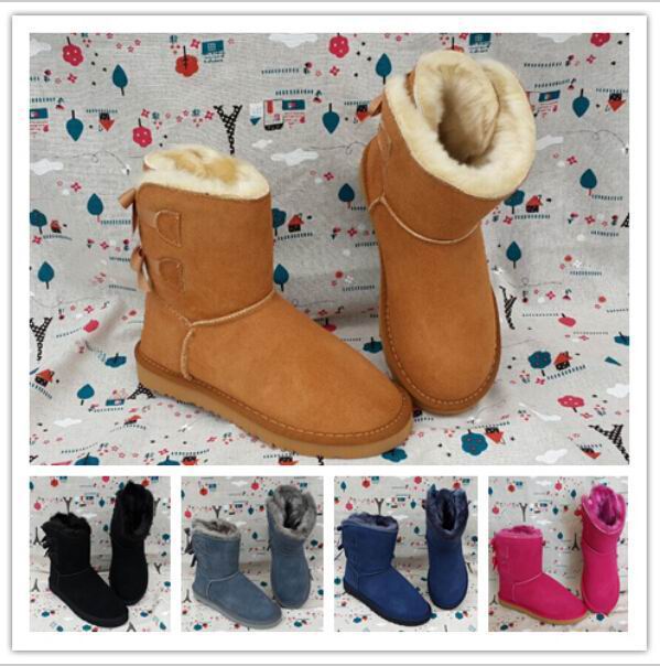 FREE SHIPPING 2018 New Fashion Australia classic tall winter boots real leather Bailey Bowknot women's bailey bow snow boots shoes boot