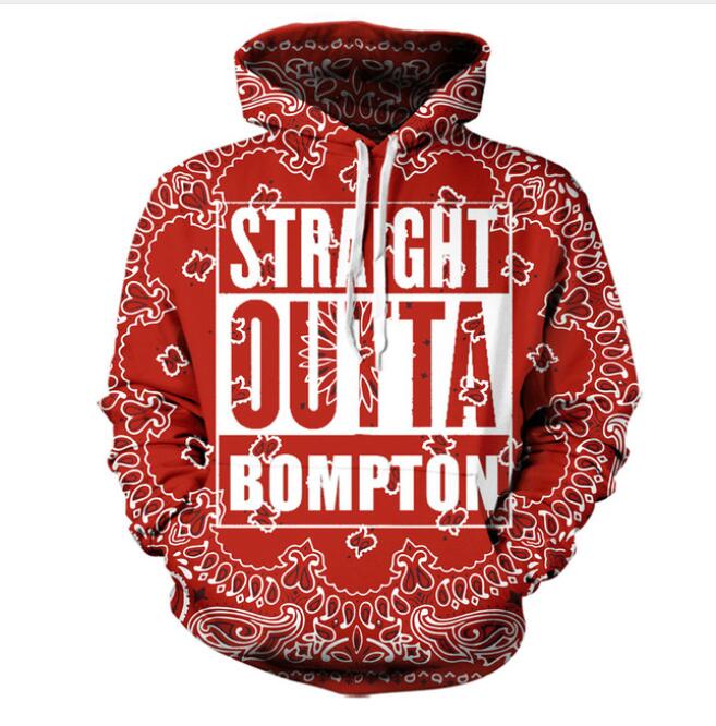New Fashion Men/Women Sublimation STRAIGHT OUTTA BOMPTON Funny 3d Sweatshirts Hoodies Autumn Winter casual Print Hooded Pullovers Tops