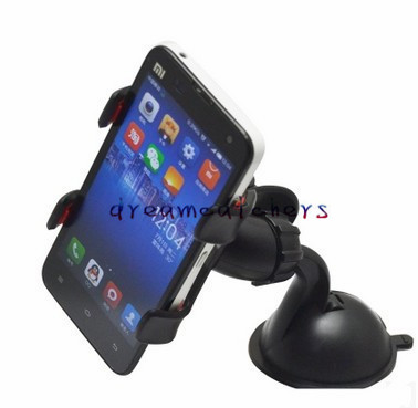 

Universal 360 Degree Rotatable Suction Cup Stand Holder Car Mount Holder Double Clip Bracket for iphone 7 Samsung S7 LG HTC Cell phone, Black