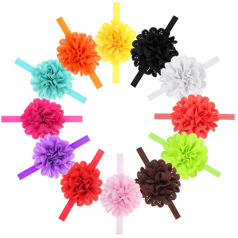 

Baby girls headbands Flower hand-made hollow elastic bands Children Hair Accessories kids headwear Head piece accessory KHA07, Slivery;white