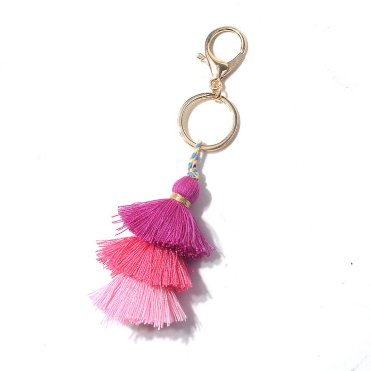 

New Tassel Key Chain Colorful Handmade Bohemian Style Bag Charm Accessories Gift For Women Jewelry bag ornaments Autumn Winter