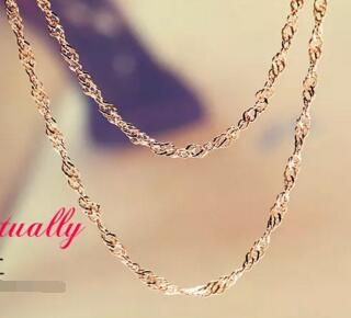 18K rose gold plated 18inch wave chain key pendant retro jewelry factory wholesale simple accessories valentines to send girlfriend 20 pcs