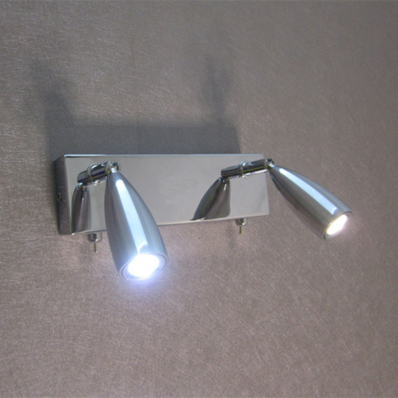 

Topoch Modern Wall Lights for Home Hotel Retrofit Lamp 3W LED Chrome Finish Dual Lights Working Respectively Position Adjustable