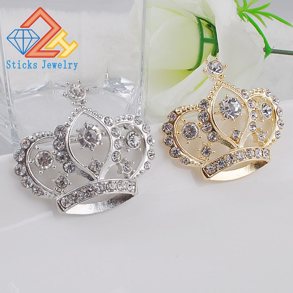 

Female Crown Brooch Simulated crystal white K Engagement wedding Brooch for women