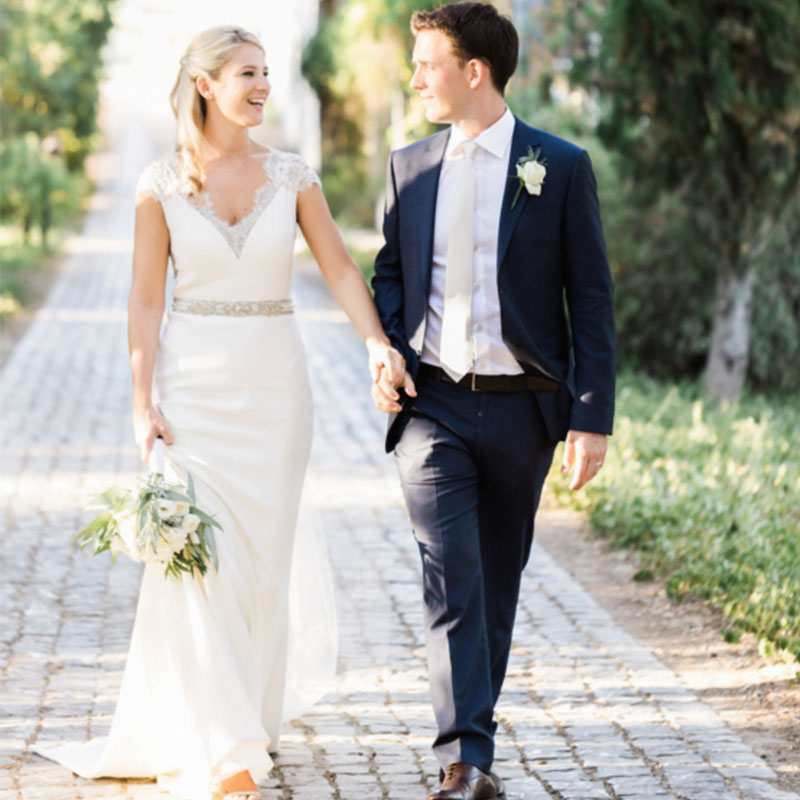 

V Neck Cap Sleeve Luxurious Wedding Dresses Beaded Sheath Simple Elegant Long Bride Dresses Sheer Back Beading Bling Bridal Gowns, Ivory