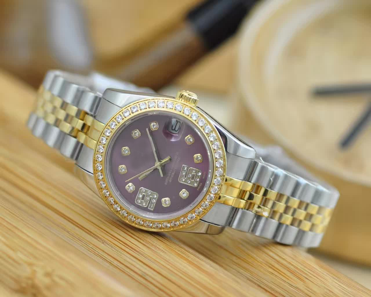 

Luxury steel Watches Women Quartz Diamond Gold Wristwatch Clock fashion Ladies Dress Watch High quality Relogio Feminino super gift for lady, Model 1