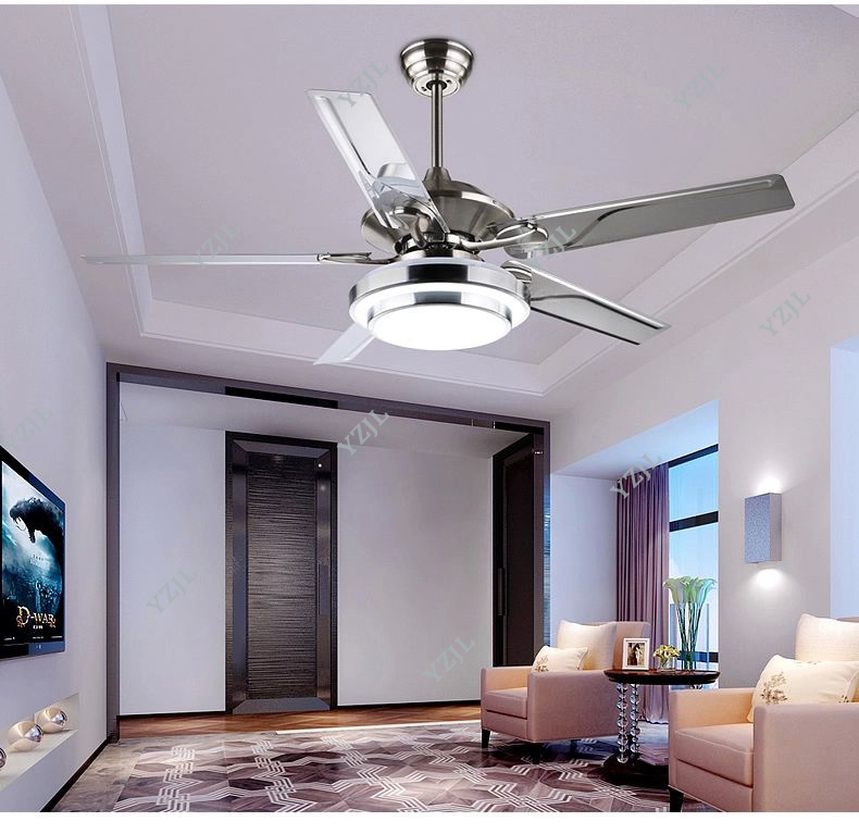 

Dining room living room ceiling fan lights LED European modern simple fashion cuntie leaf fan lights with remote control 48inch