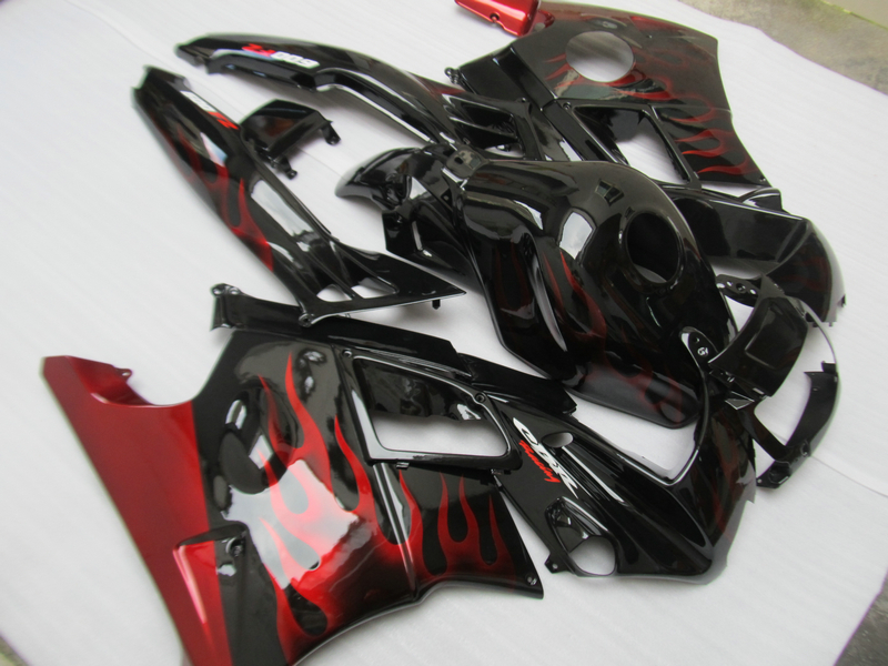 

Motorcycle Fairing kit for Honda CBR60O F2 91 92 93 94 wine red flames black fairings set CBR600 F2 1991-1994 OY08, Multi-color
