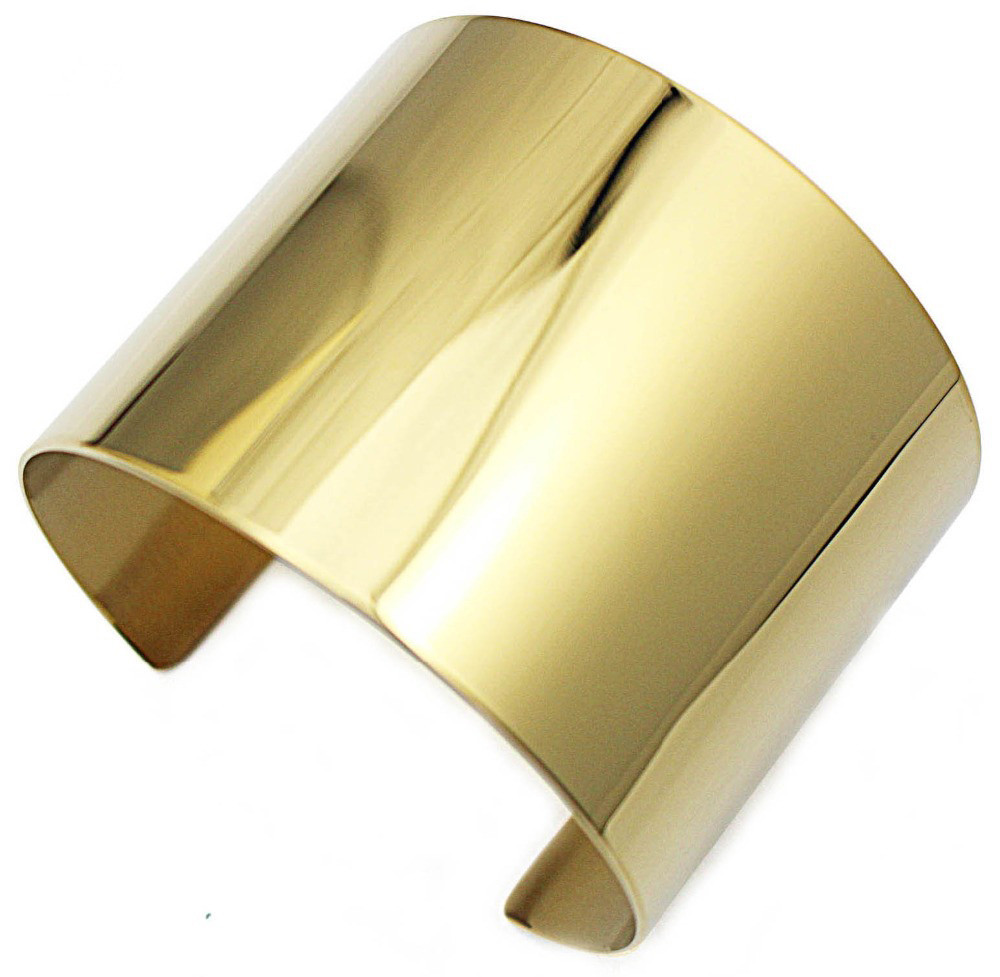 

Fashion Jewelry Big Cuff Bangle Bracelet for Women Classic Simple 24k Gold Color Plain Wide Large Bangles Brazalete Pulseiras
