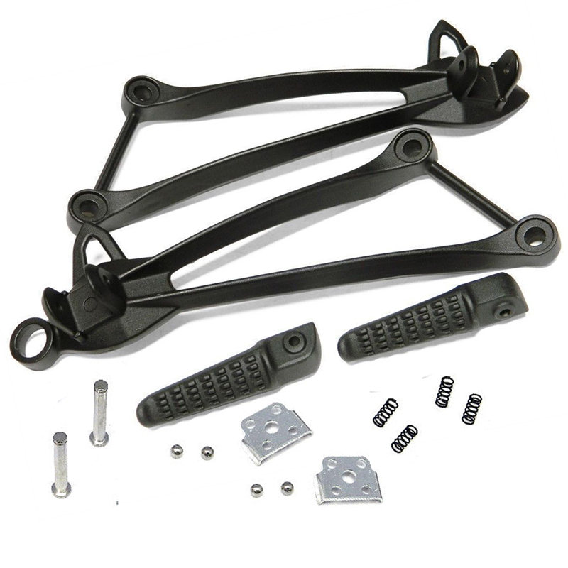 SUPPORT DE POWS PASSAGER ARRIÈRE MOTORBIKE FIT POUR KAWASAKI ZX6R 2009-2014 ZX10R 2008-2010 Noir / Argent