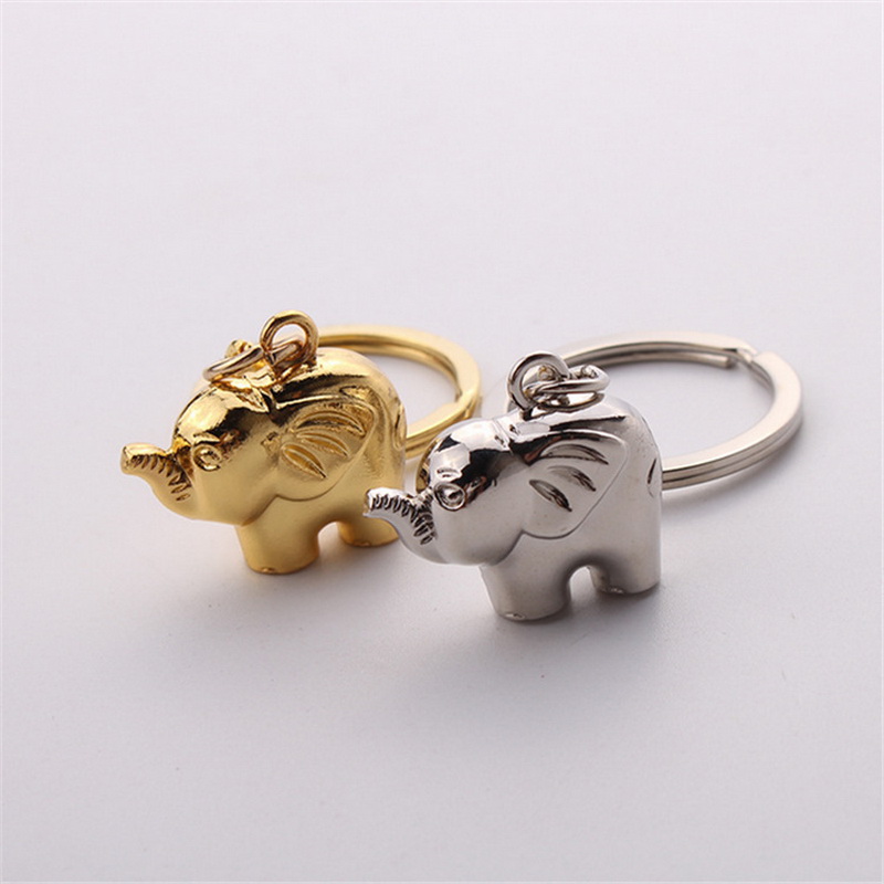 

wedding favors Baby Shower Party gift key ring Big elephant Lovers keychain gold silver Metal Couple Key Chain