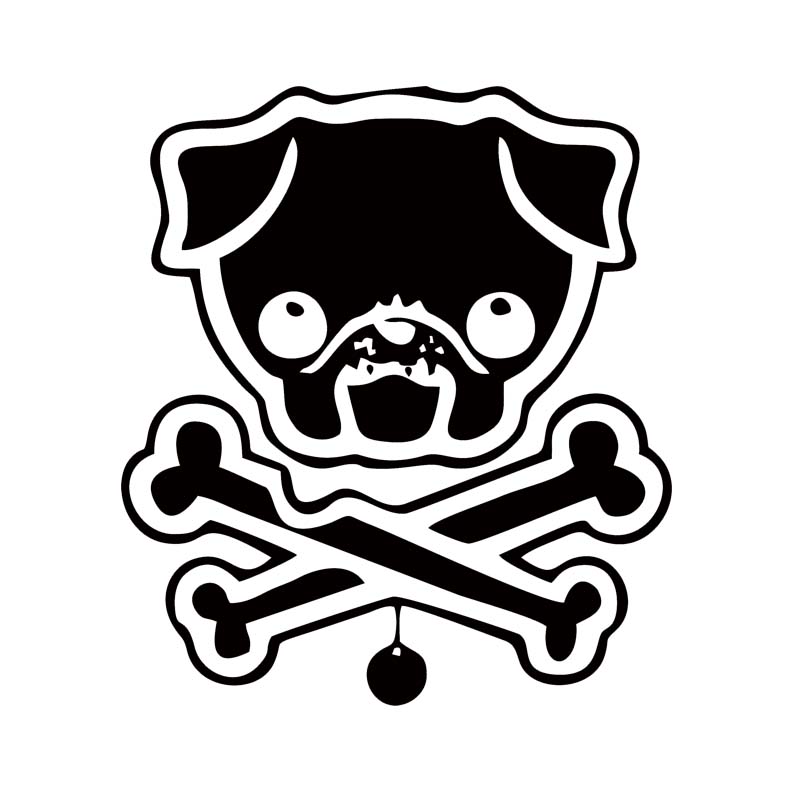 

New Style Details About Pug Dog Bone Car Decal Funny Car Styling Jdm Sticker Vinyl Decal Car Window Accessories Graphics, Color