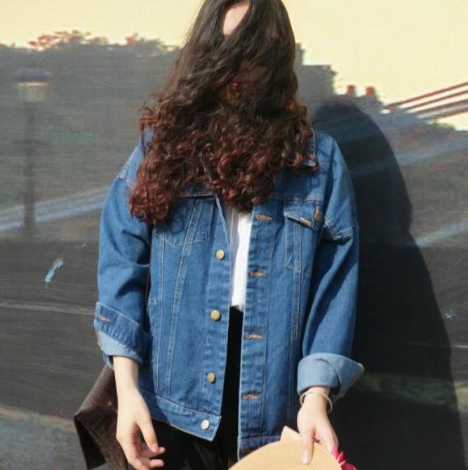 

Wholesale- Wind Autumn And Winter Women Denim Jacket Oversize Loose Female Jeans Coat Solid Slim Chaquetas Mujer, Dark blue