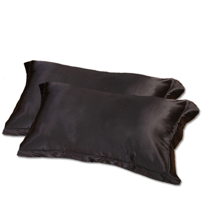 Vente en gros - Svetanya (2pc / Lot) Taie d'oreiller en soie Taie d'oreiller standard Blanc / Noir / Rose Oreiller Sham / Couverture 50 * 70cm 47