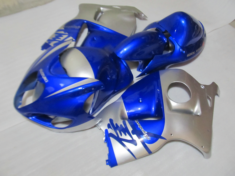 

New hot moto part fairing kit for Suzuki GSXR1300 96 97 98 99 00 01-07 silver blue fairings set GSXR1300 1996-2007 OT42, Same the picture
