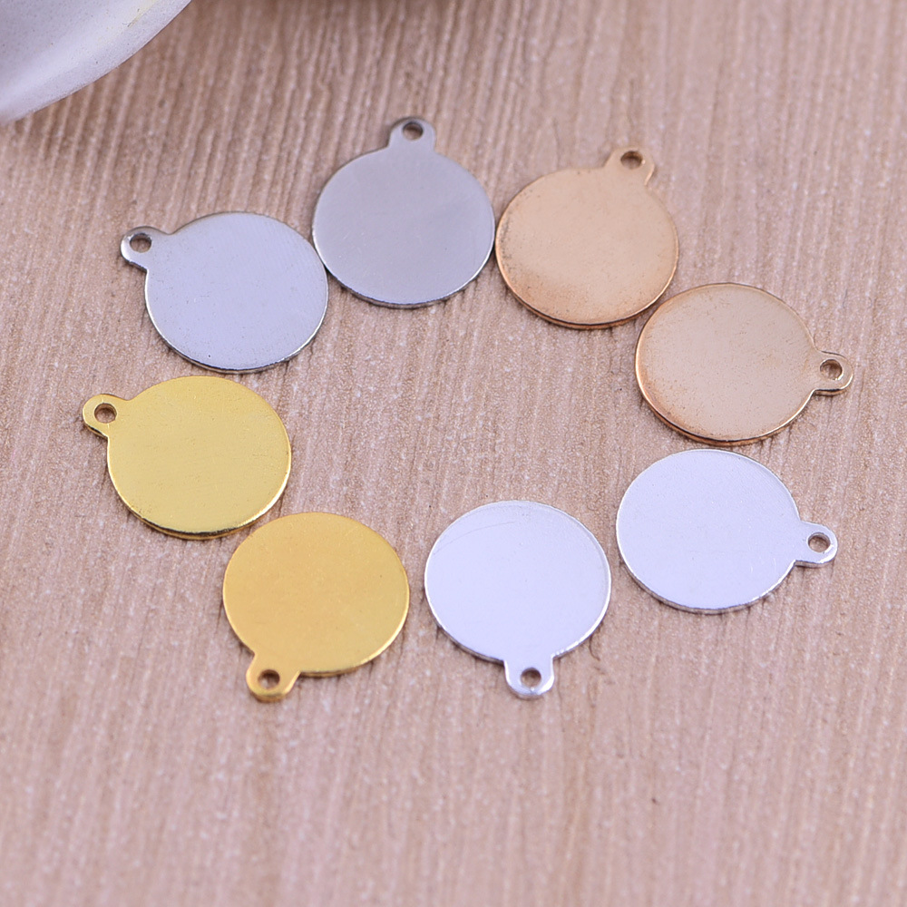

Wholesale Copper Blank Stamping Tags Charms Round 4 colors copper round charm pendant for handmade jewelry DIY parts, Bronze;silver