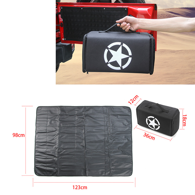 

Canvas/Leather Camping Mat And Tail Door Storage Bags For Jeep Wrangler JK 2007-2017 Car Accessories