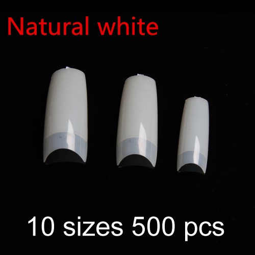 

Wholesale-Nail Tips Natural French Acrylic Artificial False Nails Retail Free Shipping, Transparent