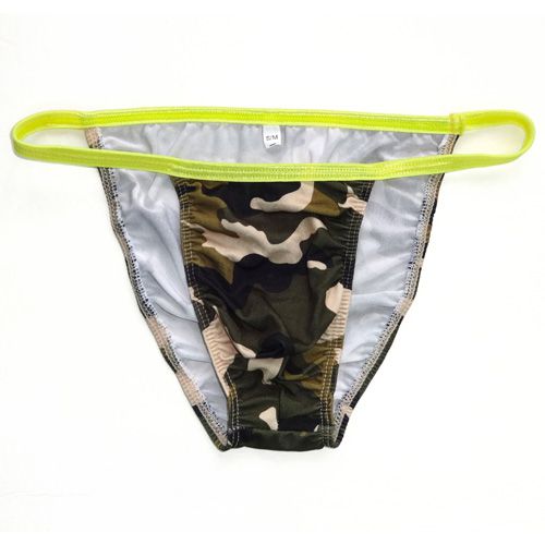 

Mens String Bikini G7424 Fashional Panties Contoured Pouch Camouflage Leaves Prints Soft Comfort mens poly underwear