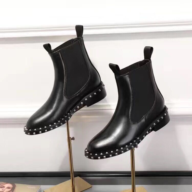 

sale! free ship! u753 40 black genuine leather stretch ankle flat short boots fashion celeb choices, Other