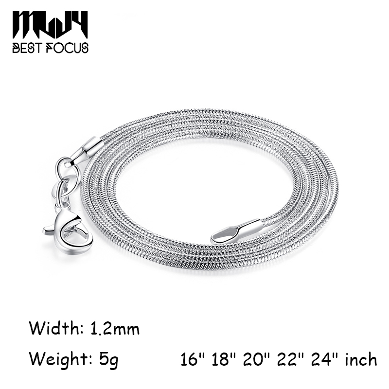 

Promotion! wholesale 925 Silver Necklace Fashion Snake Chain Necklace Simple jewelry 1.2 mm Necklaces 16 18 20 22 24 inches 120pcs/lot