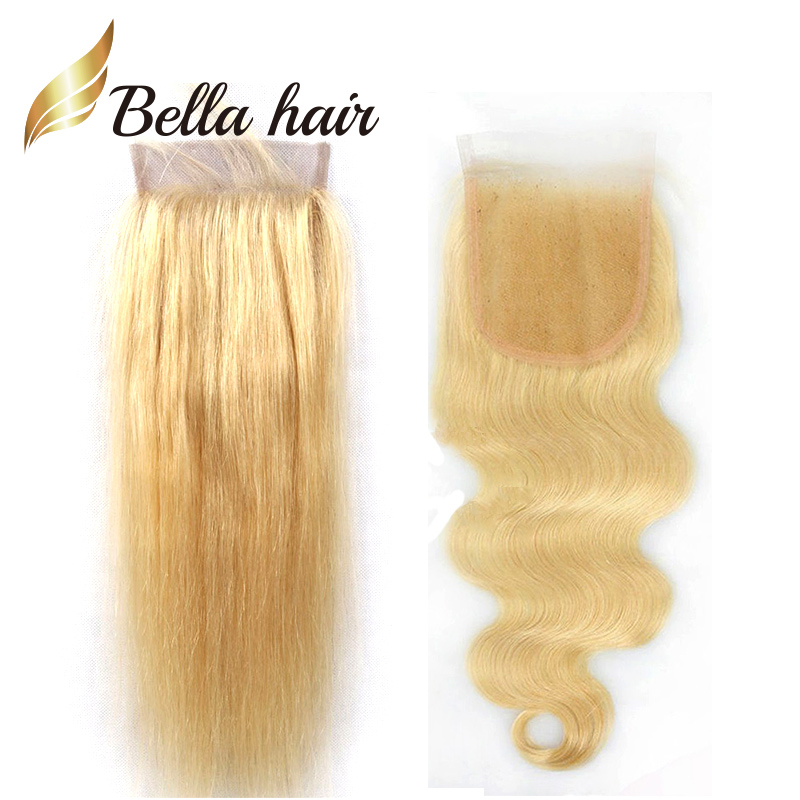 

Bella Hair® #613 Blonde Lace Closure with Baby Hair Straight Brazilian Human Hair Top Closure 4*4 Lace Blonde Body Wave