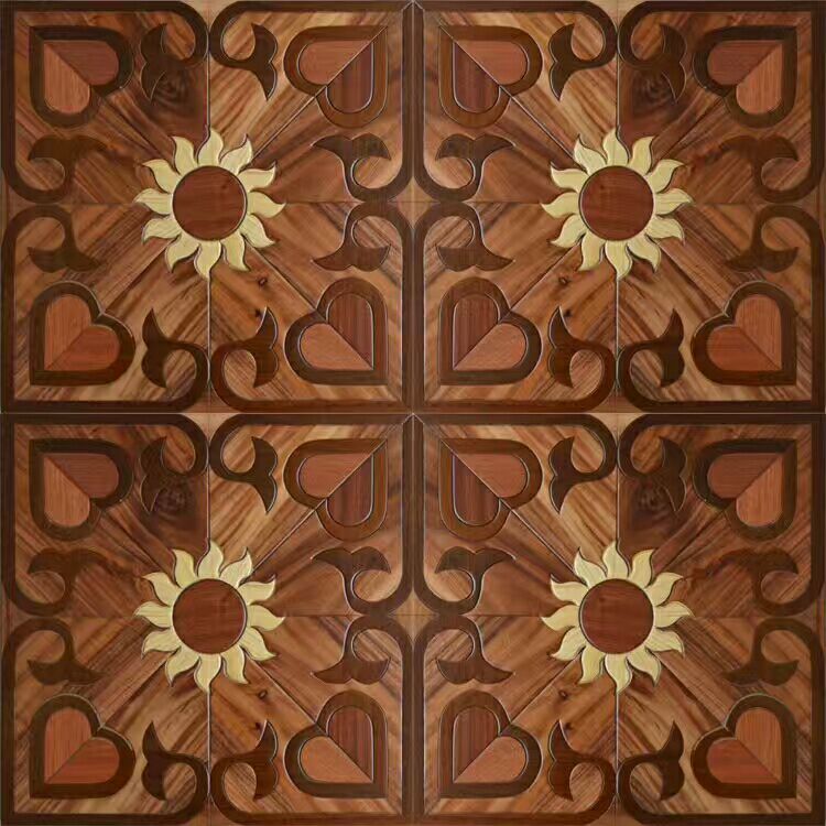 Red Balsamo floor flower pattern wood flooring burma teak art and craft inlaid marquetry Furniture wall decor wallpaper hardwood tile timber-image-404087174
