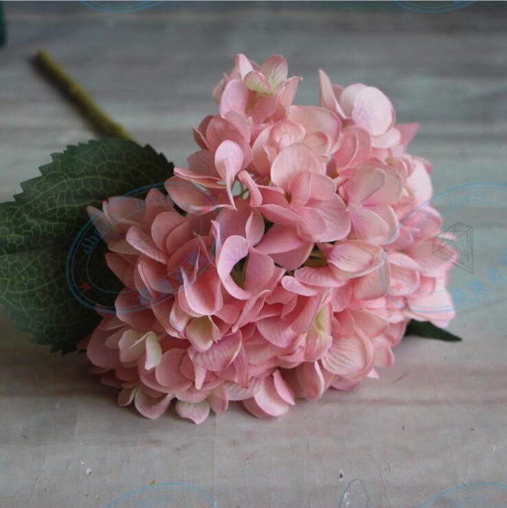 2020 Artificial Hydrangea Flower Head 47cm Fake Silk Single Real Touch Hydrangeas For Wedding