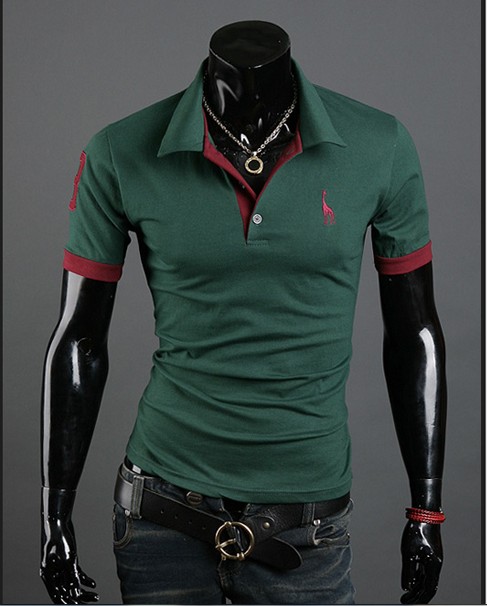 2022 Autumn New Polo Shirt for Men Fawn Embroidery Luxury Casual Slim Fit Stylish T Shirt with short Sleeve 6 Colors 4 Size