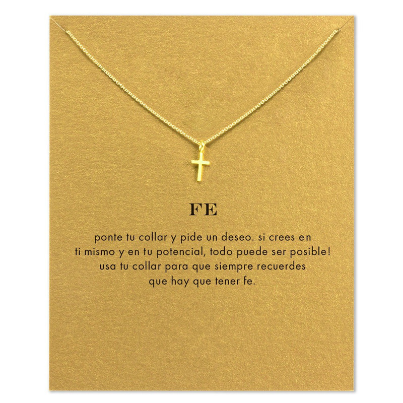 

Cross Choker Necklaces With Card Gold Silver Cross Pendant Necklace For Fashion Women Jewelry FAITH Good Gift