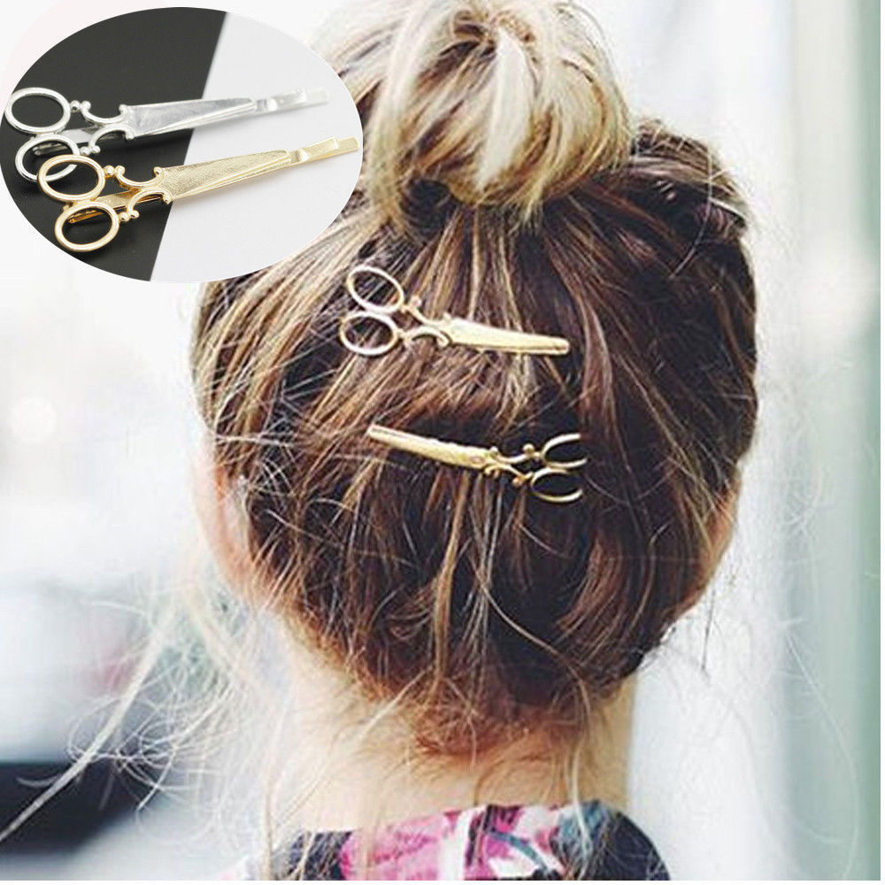 

2Pcs Novelty Scissors Shape Hair Clip Hair Pin Women Hair Accessory 2 Colors