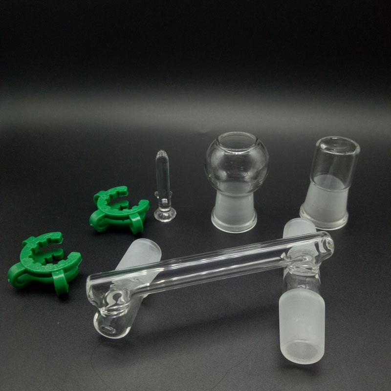 

Glass drop down adapters 3 joint Reclaim Ash Catcher adapter 144mm or 188mm With Keck Clip For Glass Bong Oil Rigs
