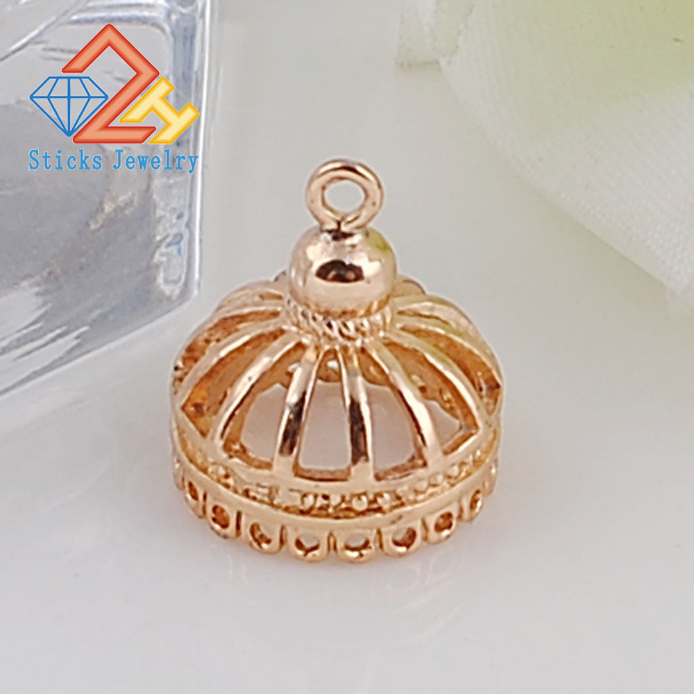 

1pcs/lot 10 MM Retro Sticks jewelry Patina Plated Copper Green Bell Shape Beads Tassels End Cap Charms For DIY Accessories