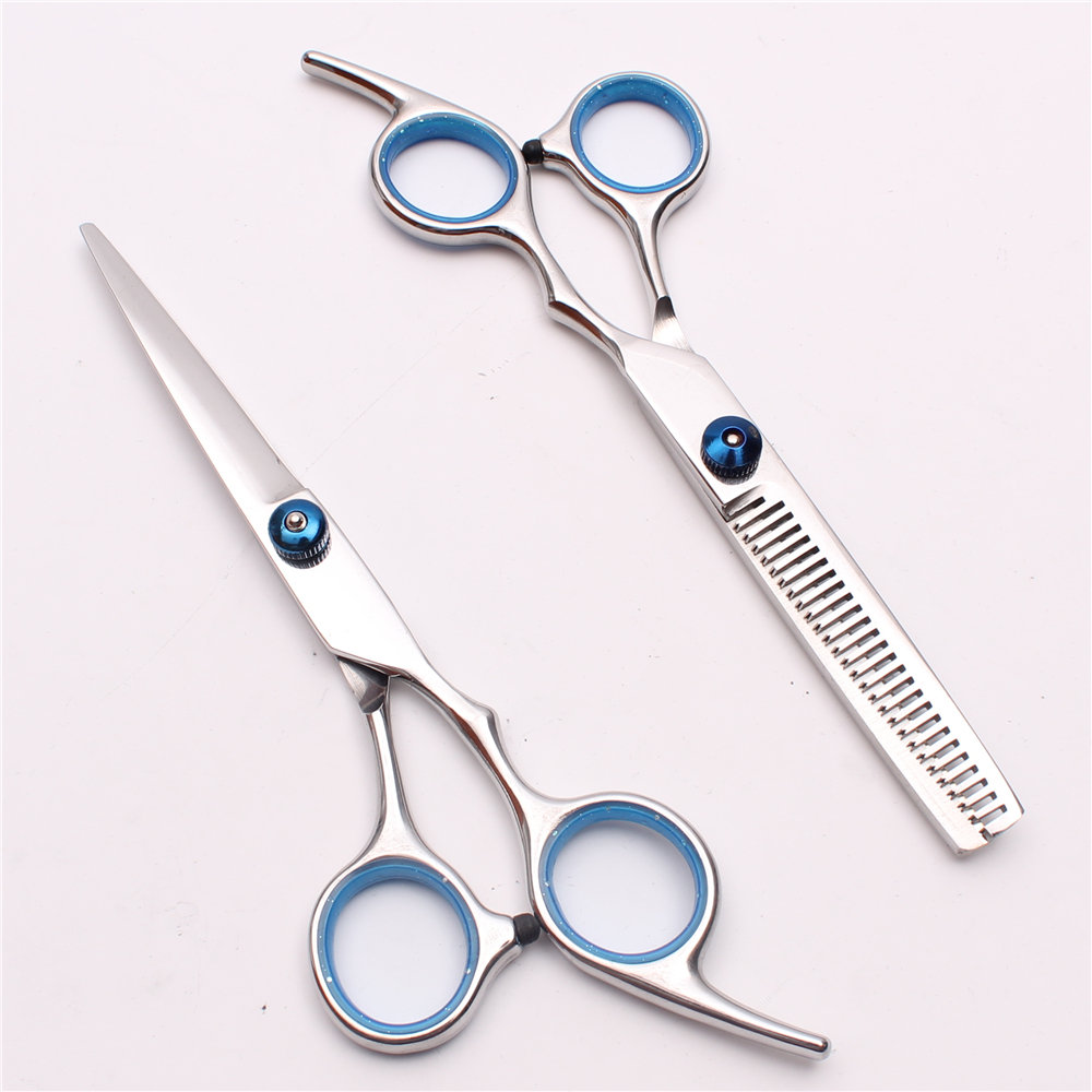 

2Pcs 6'' Japan 440C Customized Logo Professional Human Hair Scissors Cutting or Thinning Shears Barber"s Hairdressing Styling Tools C1001