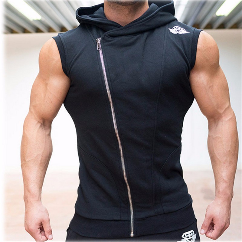 sleeveless stringer hoodie