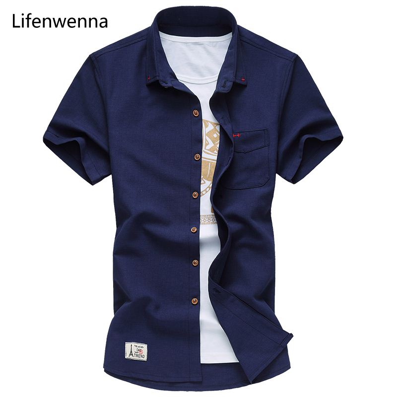 2017 Haute Qualité Chemise à manches courtes Hommes Nouveau Mode Marque Summer Mens Chemise Casual Slim Fit Solide Hommes Robe De Chemise Hommes