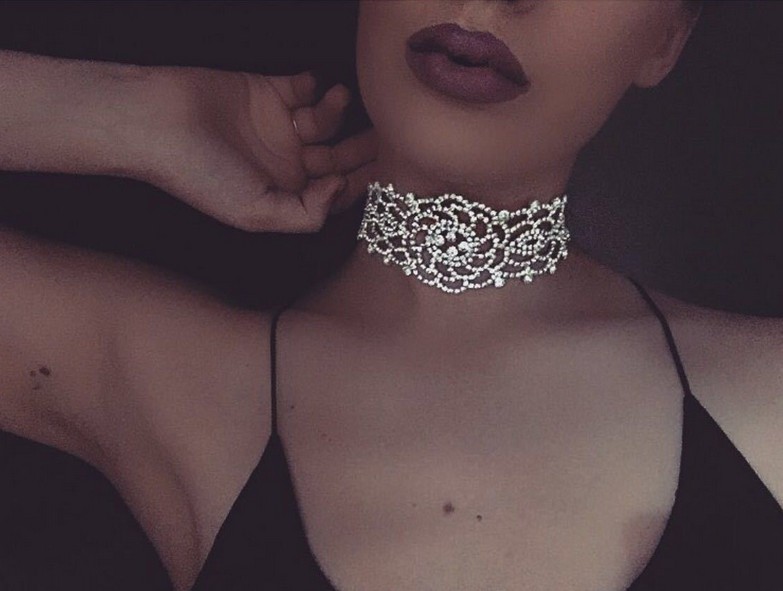 

Rhinestone chokers Crystal necklace women Wedding Choker Silver Gold statement necklace jewelry ladies Collar Necklace QD