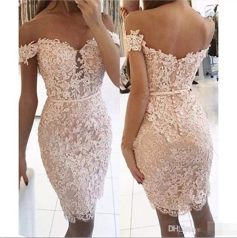 

Short Knee Length Mermaid Cocktail Dresses 2019 Off The Shoulder Beaded Lace Dark Red Homecoming Dresses Formal Party Pageant Gowns, Blue