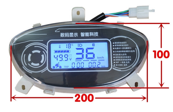 

12-110v LCD Display Speedometer Universal Instrument For Electric Scooter Motorcycle ATV Voltage Battery Level Indicator Odmeter